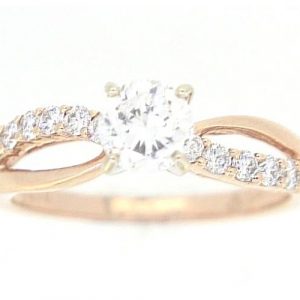 .70CT SI2 G GD Round Brilliant Diamond & .31TCW/12 I1 H Diamond Infinity Engagement Ring 14KT PK  Cert# GS1086039  **Clearance-Final Sale**