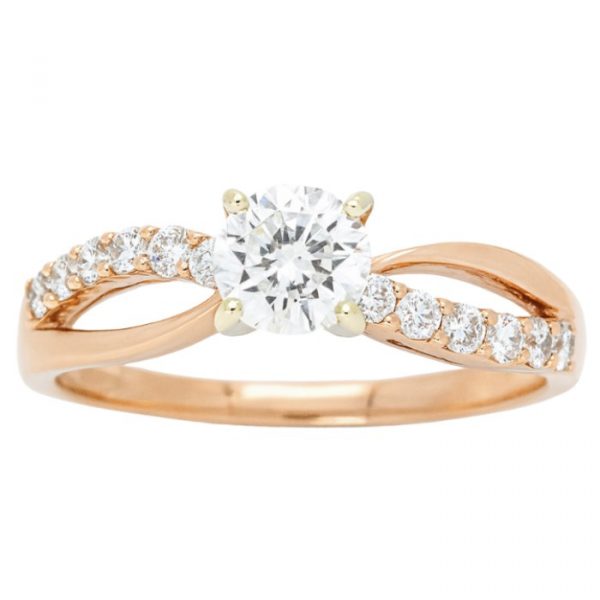 .70CT SI2 G GD Round Brilliant Diamond & .31TCW/12 I1 H Diamond Infinity Engagement Ring 14KT PK  Cert# GS1086039  **Clearance-Final Sale**