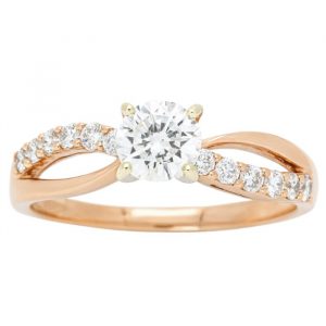 .70CT SI2 G GD Round Brilliant Diamond & .31TCW/12 I1 H Diamond Infinity Engagement Ring 14KT PK Cert# GS1086039 **Clearance-Final Sale**