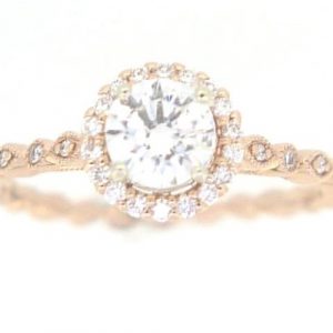 .59CT I1 H VG Round Brilliant Diamond & .15TCW/28 Diamond Engagement Ring 14KT PK Cert# GS1046954  **Clearance-Final Sale**