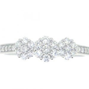 .35TCW Diamond Trio Lotus Flower Engagement Ring 10KT WG