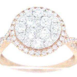 1.00TCW Round Brilliant Diamond Invisible Set Halo Ring 14KT PK    **CLEARANCE-FINAL SALE**