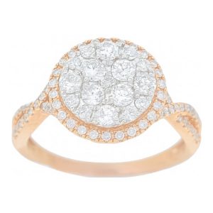 1.00TCW Round Brilliant Diamond Invisible Set Halo Ring 14KT PK    **CLEARANCE-FINAL SALE**