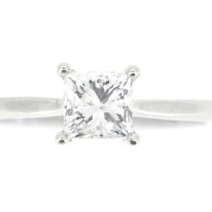 1.0CT  I1 F  Princess Diamond Solitaire 14KT WG   Cert# GS1190054   *CLEARANCE-FINAL SALE*