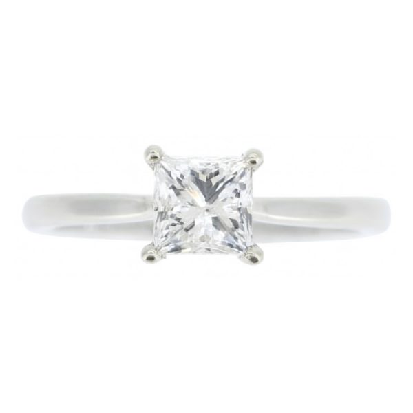 1.0CT  I1 F  Princess Diamond Solitaire 14KT WG   Cert# GS1190054   *CLEARANCE-FINAL SALE*