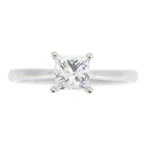 1.0CT  I1 F  Princess Diamond Solitaire 14KT WG   Cert# GS1190054   *CLEARANCE-FINAL SALE*