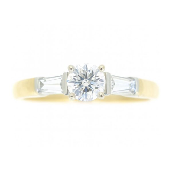 .43CT I1 E MD Round Brilliant Diamond & .20TCW/2  VS GH Baguette Diamond Accent Engagement Ring Cert# GS1130253