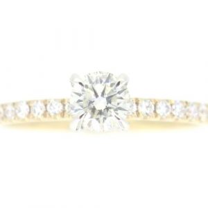 .44CT VS1 J VG Round Brilliant Diamond & .28TCW SI GH Diamond Under Halo Engagement Ring 14KT WG Cert# GS1299731