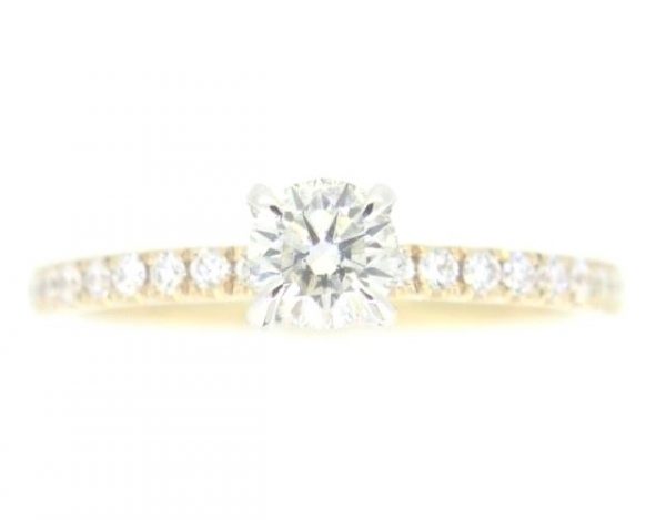 .44CT VS1 J VG Round Brilliant Diamond & .28TCW SI GH Diamond Under Halo Engagement Ring 14KT WG Cert# GS1299731