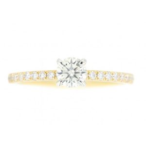 .44CT VS1 J VG Round Brilliant Diamond & .28TCW SI GH Diamond Under Halo Engagement Ring 14KT WG Cert# GS1299731