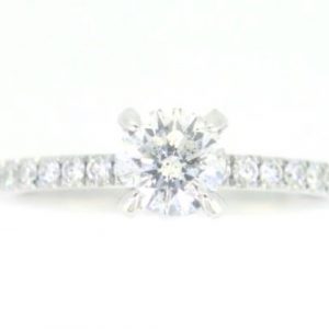 .65CT I1 E EX Round Brilliant Diamond & .28TCW SI G Diamond Hidden Halo Engagement Ring 14KT WG Cert# GS1290768