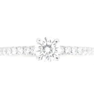 .41CT SI2 F-G GD Round Brilliant Canadian Diamond & .36TCW SI G Under Halo Engagement Ring 14KT WG  Cert# 3000247LC Laser Engraved Girdle