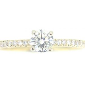 .38CT SI2 H VG Round Brilliant Diamond & .13TCW SI GH Diamond 14KT Engagement Ring   Cert# GS1299737