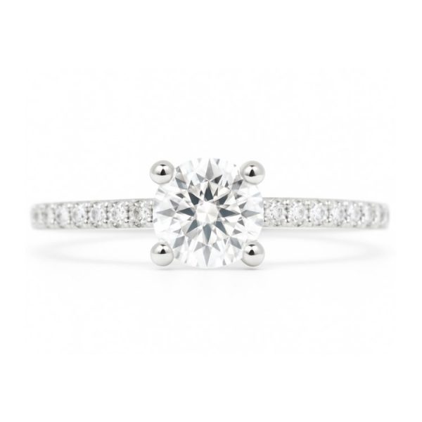 .78CT I2 F VG Round Brilliant Diamond & .38TCW SI G-H Diamond Hidden Halo Ladies Engagement Ring 14KT WG Cert# GS1290769