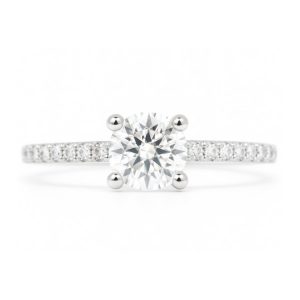 .78CT I2 F VG Round Brilliant Diamond & .38TCW SI G-H Diamond Hidden Halo Ladies Engagement Ring 14KT WG Cert# GS1290769