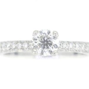 .55CT I1 F GD Round Brilliant Diamond & .52TCW SI GH Diamond Pave  14KT WG Engagement Cert# GS1299727