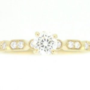 .40CT SI1 I GD Round Brilliant Diamond & .14TCW SI GH Diamond Vintage Design Engagement Ring 14KT  Cert# GS1299738