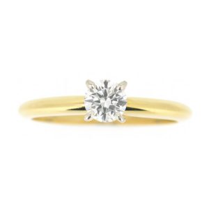 .36CT  SI2 IJ  Round Brilliant Diamond Solitaire Knife Edge Engagement Ring 14KT/2.5MM