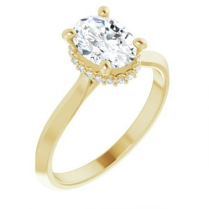 1.21CT SI2 H VG Oval Cut Diamond & .08tcw SI2 GH Diamonds Hidden Under Halo Engagement Ring 14KT  Cert# HRD230000012307  Laser Engraved on Girdle
