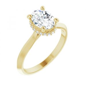 1.21CT SI2 H VG Oval Cut Diamond & .08tcw SI2 GH Diamonds Hidden Under Halo Engagement Ring 14KT  Cert# HRD230000012307  Laser Engraved on Girdle