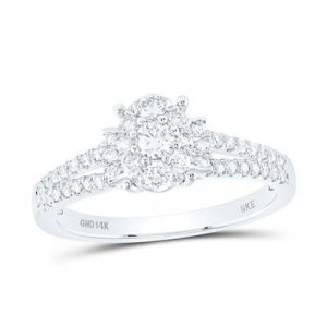 .50TCW Diamond Snowflake Engagement Ring 14KT WG