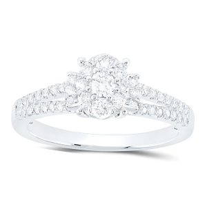 .50TCW Diamond Snowflake Engagement Ring 14KT WG