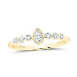 .10TCW Diamond Pear Shaped Promise Ring 10K