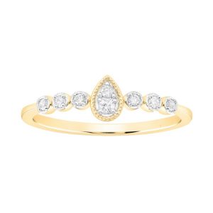 .10TCW Diamond Pear Shaped Promise Ring 10K