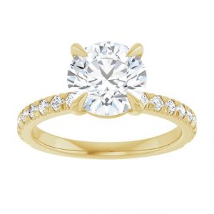 2.00CT VS2 F Round Brilliant LAB Diamond & .50TCW VS2 F LAB Diamonds Hidden Halo & Accented Shank Engagement Ring 14KT   CERT# LGJ092Y