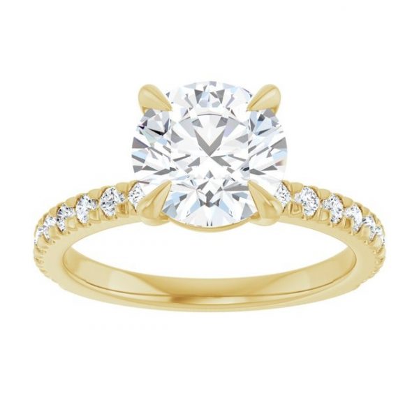 2.00CT VS2 F Round Brilliant LAB Diamond & .50TCW VS2 F LAB Diamonds Hidden Halo & Accented Shank Engagement Ring 14KT   CERT# LGJ092Y