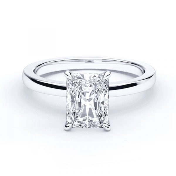 2.00CT VS2 F Radiant Cut LAB Diamond & .10TCW VS2 F LAB Diamonds Hidden Halo Engagement Ring 14KT WG   CERT# LGJ202W