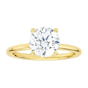 2.00CT VS2 F Round Brilliant LAB Diamond & .10TCW VS2 F LAB Diamonds Hidden Halo Engagement Ring 14KT CERT# LGJ205