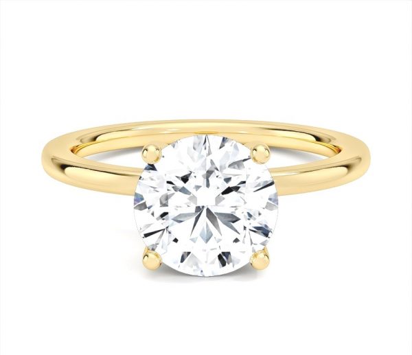2.00CT VS2 F Round Brilliant LAB Diamond & .10TCW VS2 F LAB Diamonds Hidden Halo Engagement Ring 14KT   CERT# LGJ205
