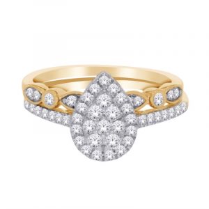 .40TCW Diamond Pave Pear Shaped Ladies Engagement Ring 10KT   *BAND SOLD SEPARATELY*