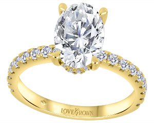 2.03CT VS1 F Oval LAB Diamond & .50TCW/36  VS F LAB Diamonds Hidden Halo & Accented Shank Engagement Ring 14KT   CERT#  LG600370358