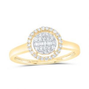 .20TCW Diamond Round Brilliant & Baguette Round Promise Ring 10KT