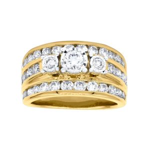 2.00TCW Diamond Trio & Channel Set Ladies Ring 10KT