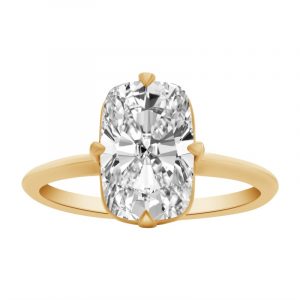 2.01CT VS1 D VG  Cushion Cut LAB Diamond Solitaire Ladies Engagement Ring 14KT  Laser Engraved Girdle Cert# LG778654339