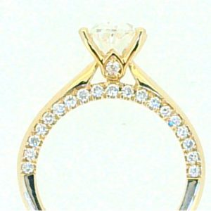 2.06CT VS2 E EX  Oval Cut LAB Diamond & .50tcw VS F Round LAB Dia s Accented Bridge Ladies Engagement Ring 14KT  Laser Engraved Cert# LG726535186