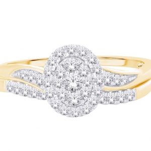 .40TCW Diamond Oval Invisible Set 2PC Engagement Set 10KT