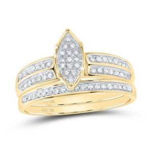 .15Tcw Diamond Micro Pave 2 Pce Wedding Set 10KT