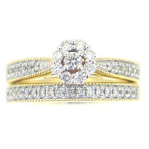 .50TCW Diamond Cluster Milled Edge 2 Pce Engagement Set