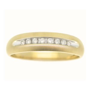 .10TCW/8 Diamond Sand Blast Finish Wedding Band 10KT TT *CLEARANCE - FINAL SALE*