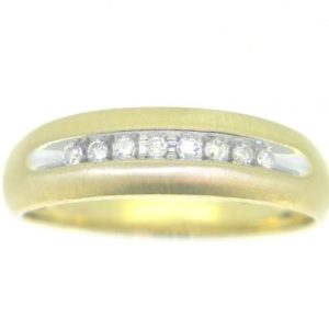 .10TCW/8  Diamond Sand Blast Finish Wedding Band 10KT TT     *CLEARANCE - FINAL SALE*