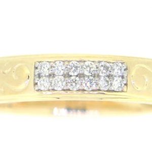 .19TCW Diamond Pave w/ Scroll Engraving Gents Wedding Band 10KT/5MM