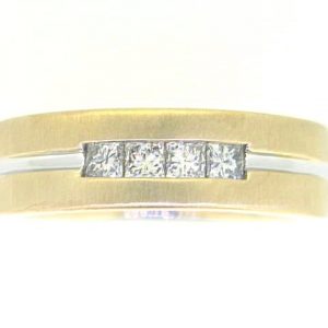 .50TCW/4  Diamond Princess Cut Gents Wedding Band 10KT