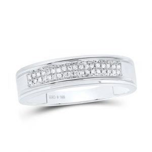 .12TCW Diamond Wedding Band Sterling Silver/6MM
