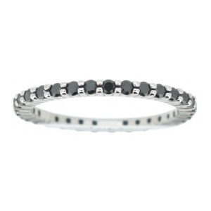 .50TCW Enhanced Black Diamond Eternity Band 14KT WG/Size 5.25    **CLEARANCE-FINAL SALE**