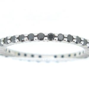 .50TCW Enhanced Black Diamond Eternity Band 14KT WG/Size 5.25    **CLEARANCE-FINAL SALE**