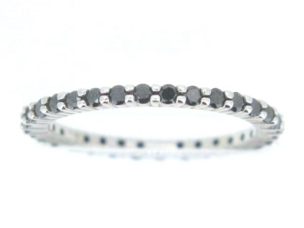 .50TCW Enhanced Black Diamond Eternity Band 14KT WG/Size 5.25    **CLEARANCE-FINAL SALE**